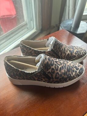Naturalizer Leopard Print Slip-On Sneakers in Brown and Black